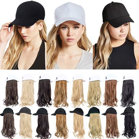 baseball cap for curly hair|baseball caps with attached hair.